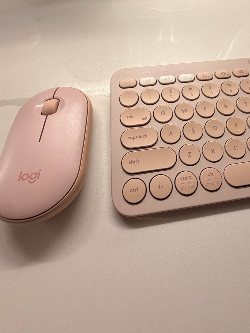 Pink Logitech Wireless Keyboard and Mouse - Compact Chic Typing Set
